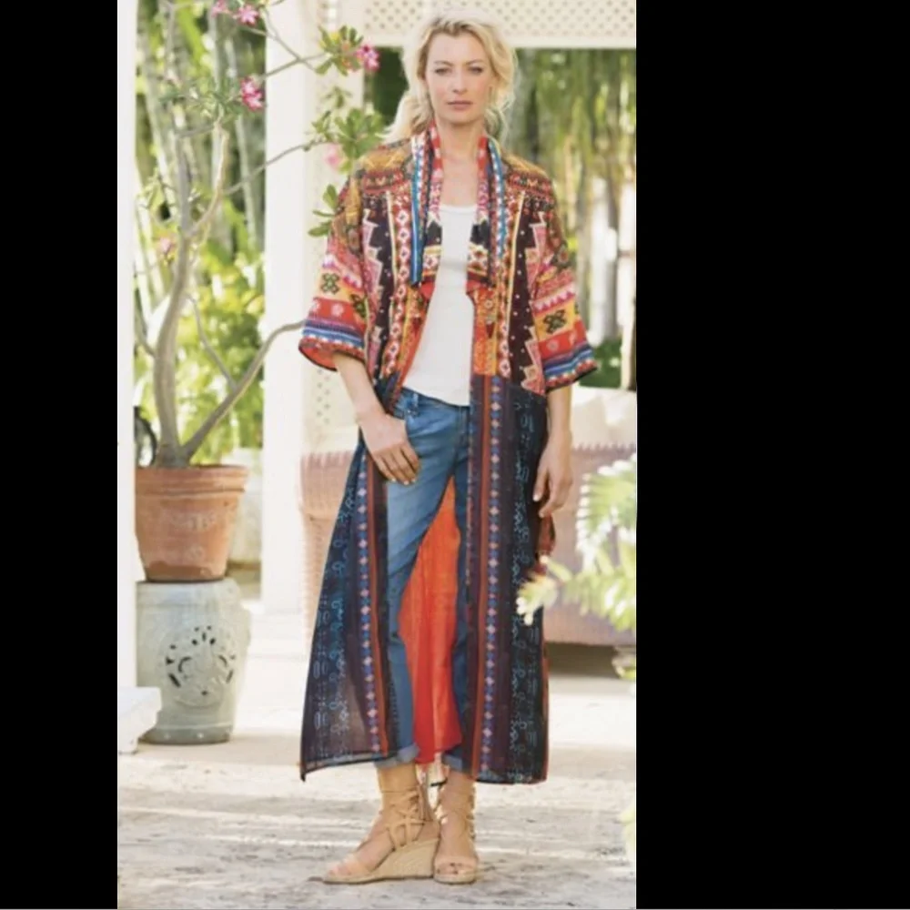 Women's Multicolor Canaria Kimono Duster Topper - Picture 3 of 7